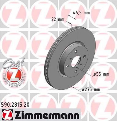 Тормозной диск Otto Zimmermann 590.2815.20