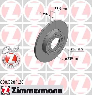 Тормозной диск Otto Zimmermann 600.3204.20