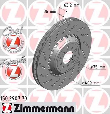 Тормозной диск Otto Zimmermann 150.2907.70