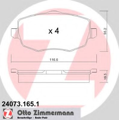 Тормозные колодки Otto Zimmermann 24073.165.1