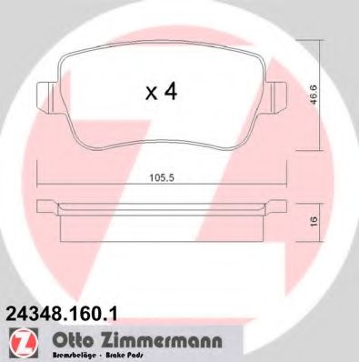 Тормозные колодки Otto Zimmermann 24348.160.1
