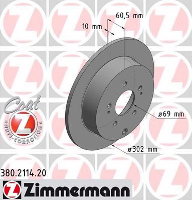 Тормозной диск Otto Zimmermann 380.2114.20