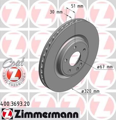 Тормозной диск Otto Zimmermann 400.3693.20
