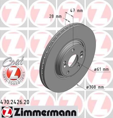 Тормозной диск Otto Zimmermann 470.2426.20
