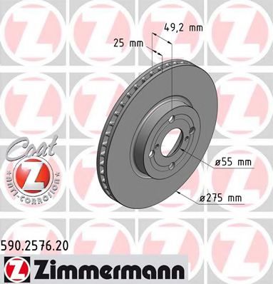 Тормозной диск Otto Zimmermann 590.2576.20