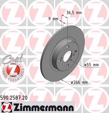 Тормозной диск Otto Zimmermann 590.2587.20