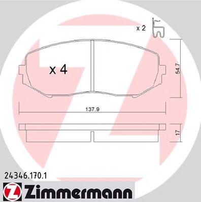 Тормозные колодки Otto Zimmermann 24346.170.1