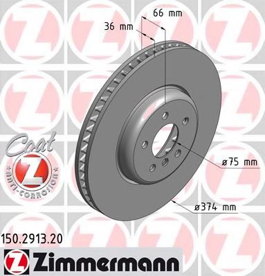 Тормозной диск Otto Zimmermann 150.2913.20