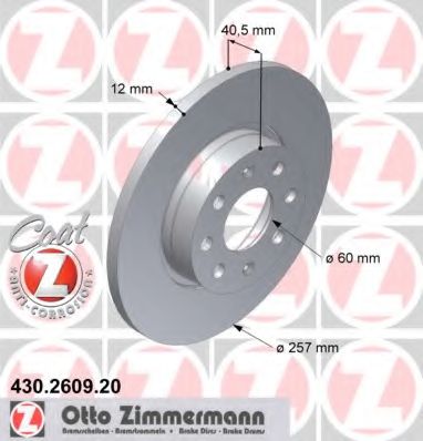 Тормозной диск Otto Zimmermann 430.2609.20