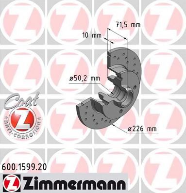 Тормозной диск Otto Zimmermann 600.1599.52
