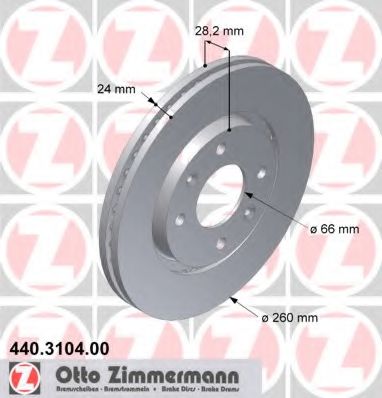 Тормозной диск Otto Zimmermann 440.3104.00