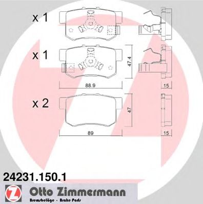 Тормозные колодки Otto Zimmermann 24231.150.1