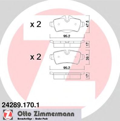 Тормозные колодки Otto Zimmermann 24289.170.1