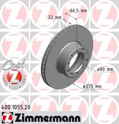 Тормозной диск Otto Zimmermann 400.1055.20