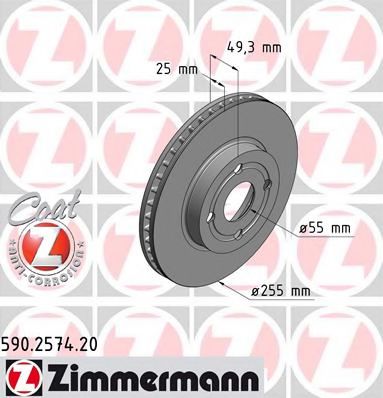 Тормозной диск Otto Zimmermann 590.2574.20