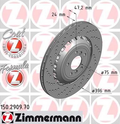 Тормозной диск Otto Zimmermann 150.2909.70