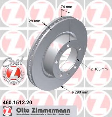 Тормозной диск Otto Zimmermann 460.1512.20