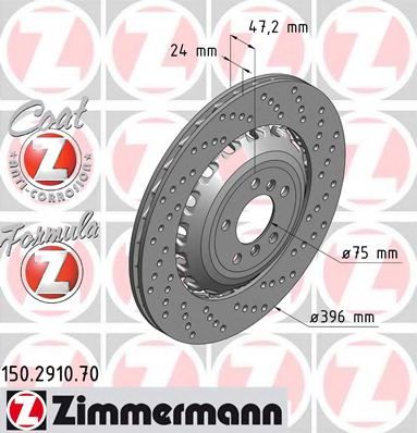 Тормозной диск Otto Zimmermann 150.2910.70