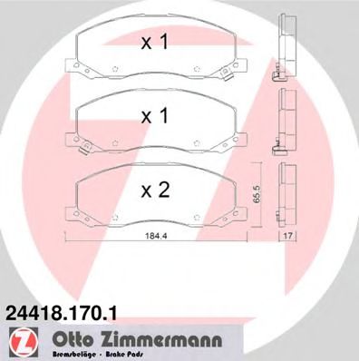 Тормозные колодки Otto Zimmermann 24418.170.1