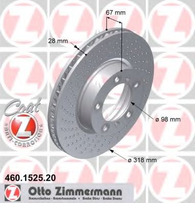 Тормозной диск Otto Zimmermann 460.1525.20