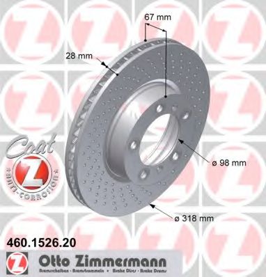 Тормозной диск Otto Zimmermann 460.1526.20