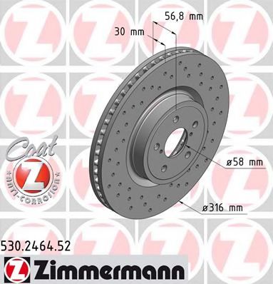 Тормозной диск Otto Zimmermann 530.2464.52