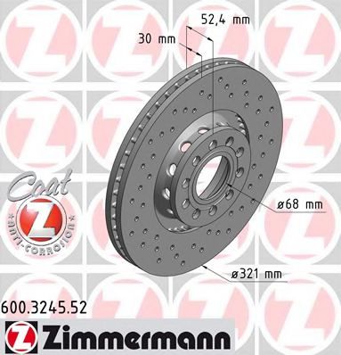 Тормозной диск Otto Zimmermann 600.3245.52