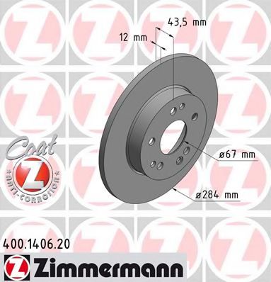Тормозной диск Otto Zimmermann 400.1406.20