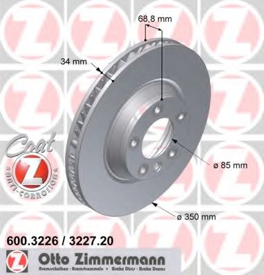 Тормозной диск Otto Zimmermann 600.3227.20