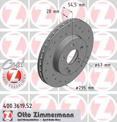 Тормозной диск Otto Zimmermann 400.3619.52