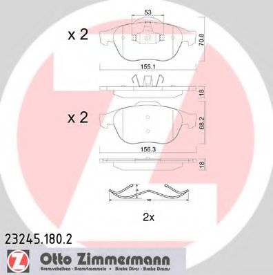 Тормозные колодки Otto Zimmermann 23245.180.2