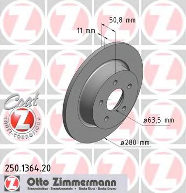 Тормозной диск Otto Zimmermann 250.1364.20