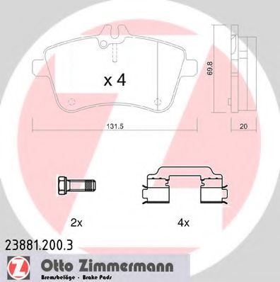Тормозные колодки Otto Zimmermann 23881.200.3