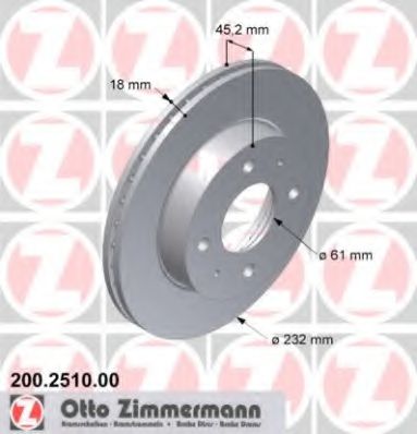 Тормозной диск Otto Zimmermann 200.2510.00