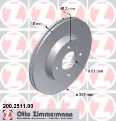 Тормозной диск Otto Zimmermann 200.2511.00