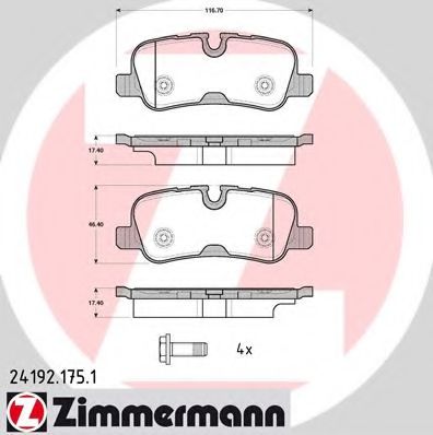 Тормозные колодки Otto Zimmermann 24192.175.1