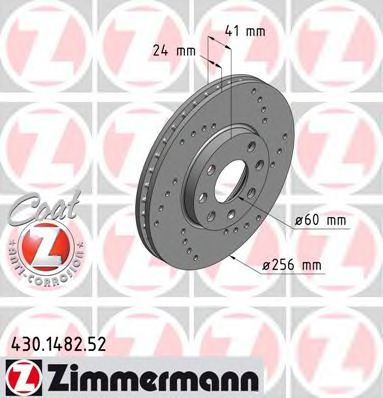 Тормозной диск Otto Zimmermann 430.1482.52