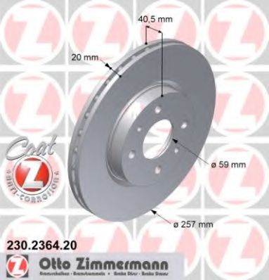 Тормозной диск Otto Zimmermann 230.2364.20