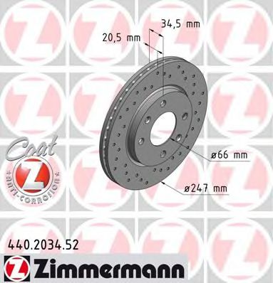 Тормозной диск Otto Zimmermann 440.2034.52
