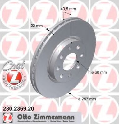 Тормозной диск Otto Zimmermann 230.2369.20