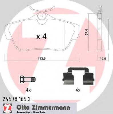 Тормозные колодки Otto Zimmermann 24578.165.2