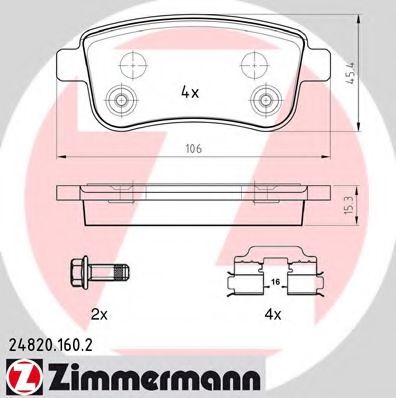 Тормозные колодки Otto Zimmermann 24820.160.2