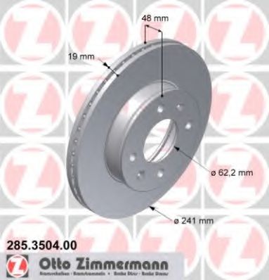 Тормозной диск Otto Zimmermann 285.3504.00