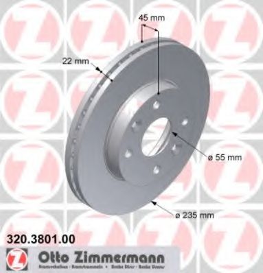 Тормозной диск Otto Zimmermann 320.3801.00