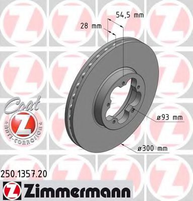 Тормозной диск Otto Zimmermann 250.1357.20
