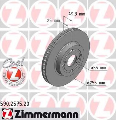 Тормозной диск Otto Zimmermann 590.2575.20