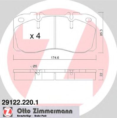 Тормозные колодки Otto Zimmermann 29122.220.1