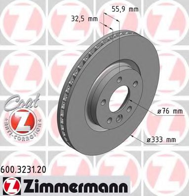 Тормозной диск Otto Zimmermann 600.3231.20
