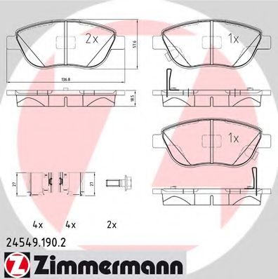 Тормозные колодки Otto Zimmermann 24549.190.2