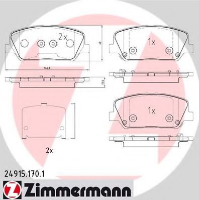 Тормозные колодки Otto Zimmermann 24915.170.1
